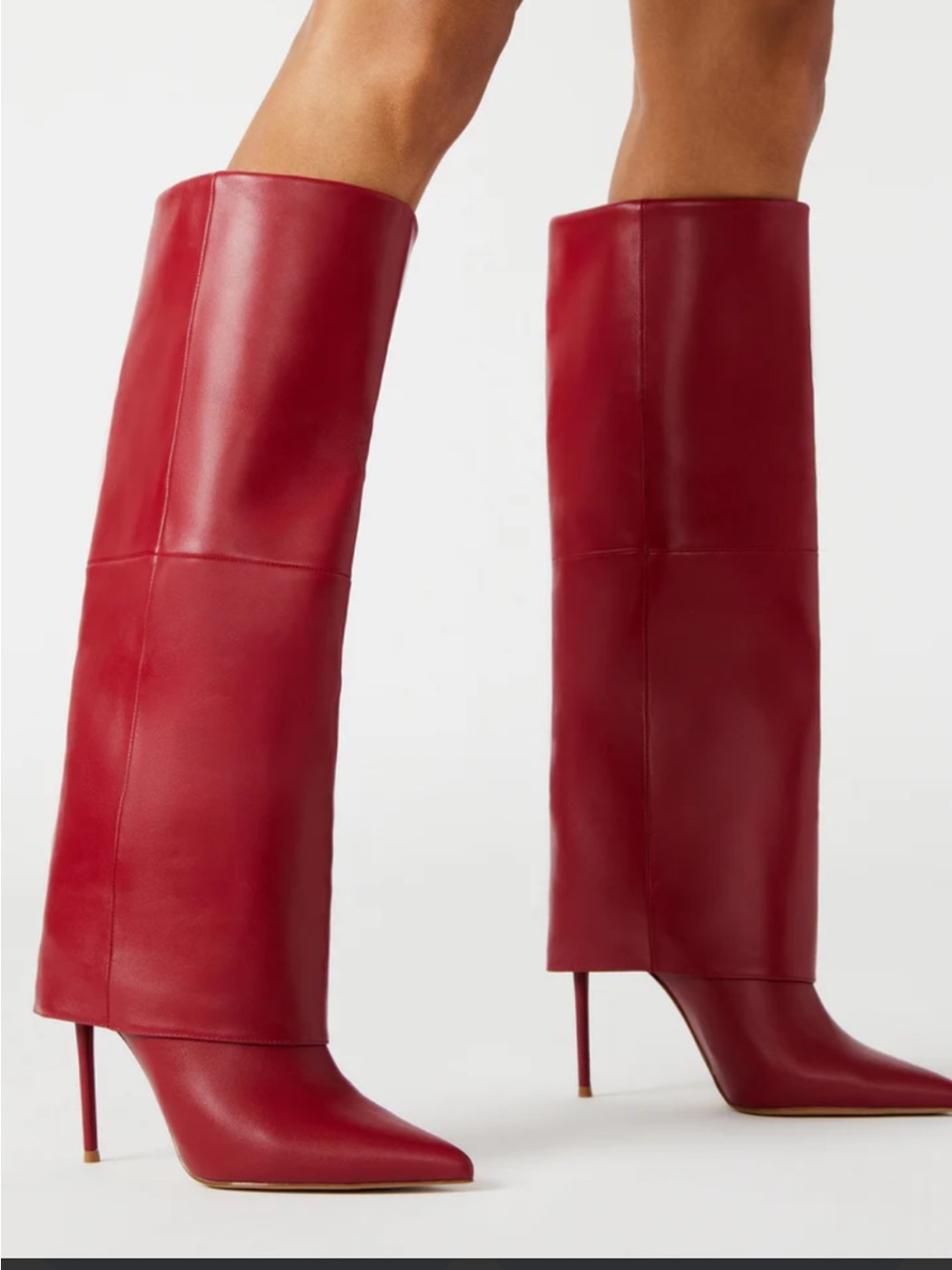 Steve Madden Burgundy Over-the-Knee Leather Boots